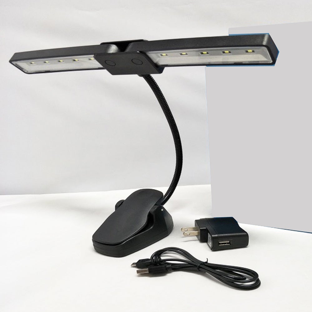 Akumulatorowa lampa LED na pulpit, składana lampa fortepianowa z klipsem, przenośna, z regulowaną temperaturą barwową, idealna do fortepianów koncert