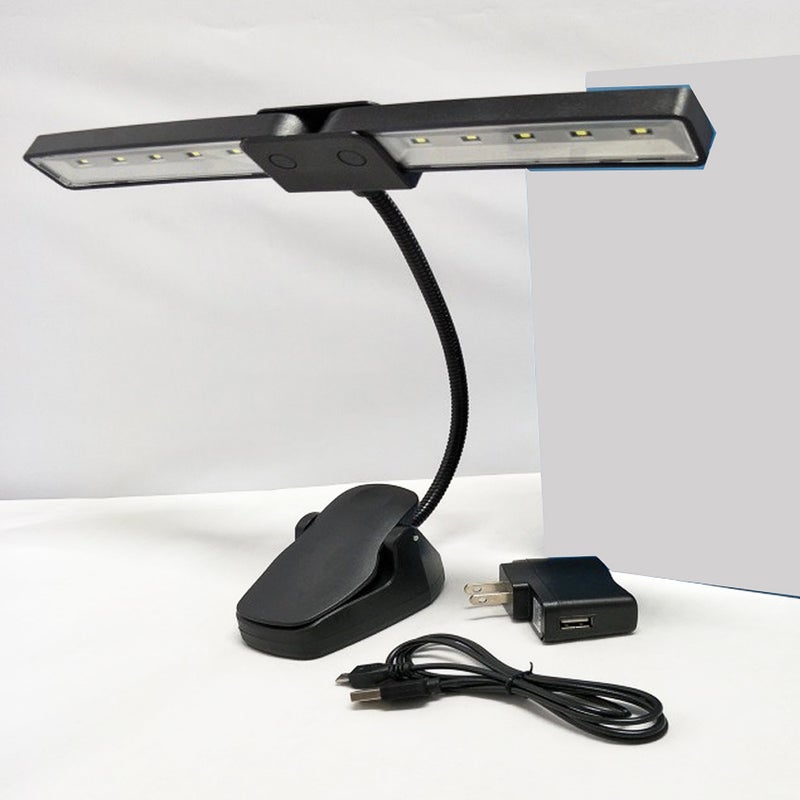 Akumulatorowa lampa LED na pulpit, składana lampa fortepianowa z klipsem, przenośna, z regulowaną temperaturą barwową, idealna do fortepianów koncert