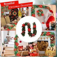 Guirlande de Noël de 270 cm avec lumières LED, décorations de Noël Guirlande de Noël de 270 cm avec lumières LED, décorations de Noël