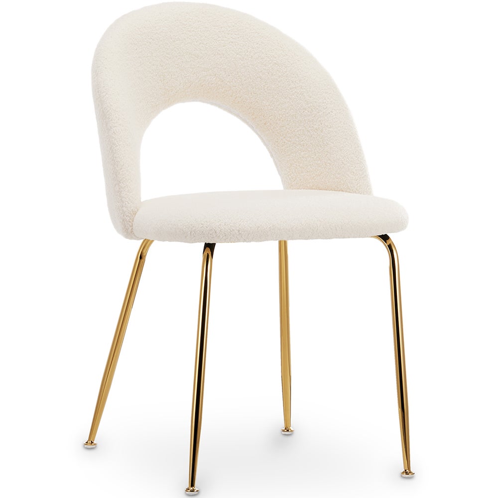 Bouclé Sedia da pranzo Set di 2 Bianco sporco ELMA | Leroy Merlin