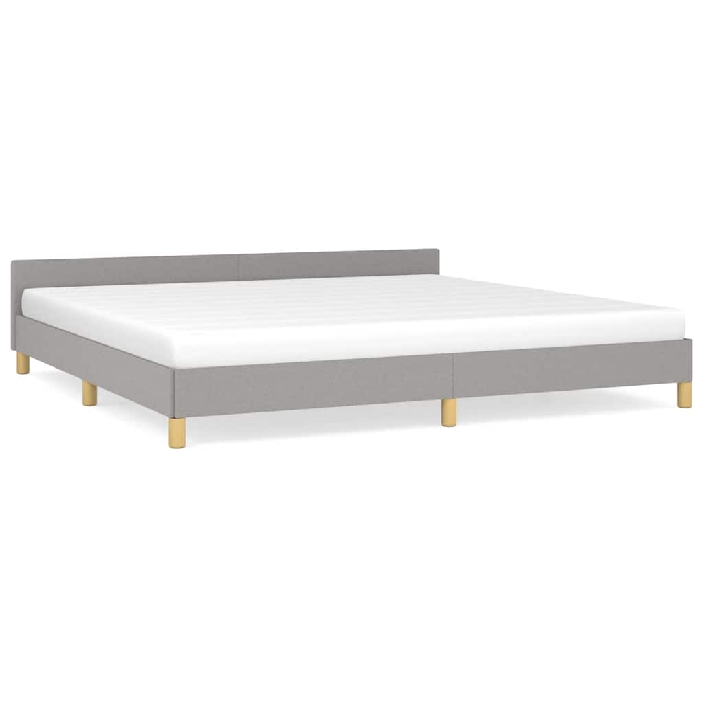 Cadre de lit sans matelas gris clair 200x200 cm tissu - 2