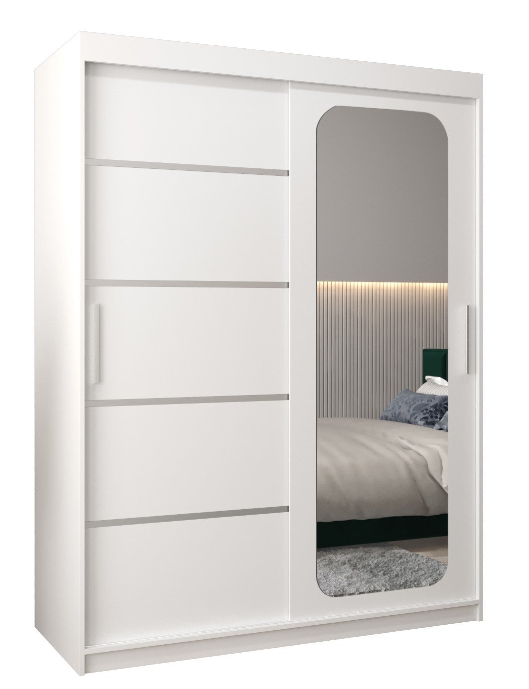 Szafa przesuwna garderoba PROMO V2 150 x 62 x 200 cm Biały - Abiks Meble