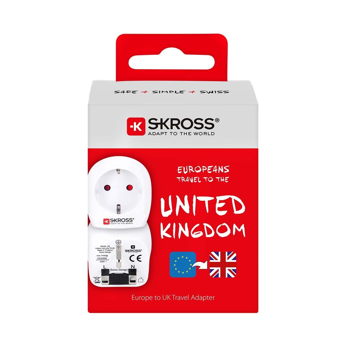 SKROSS Adaptateur de voyage Prise Europe vers Angleterre - 5