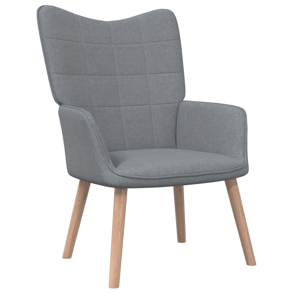 Chaise de relaxation | Fauteuil de relaxation | Chaise de Salon avec tabouret Gris clair Tissu596810 - 2