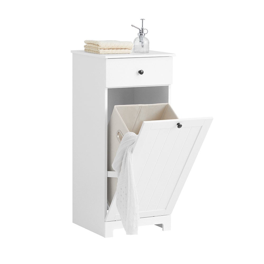SoBuy Szafka łazienkowa niska z jedną szufladą Biały 40x38x90cm Funkcjonalny BZR21-II-W