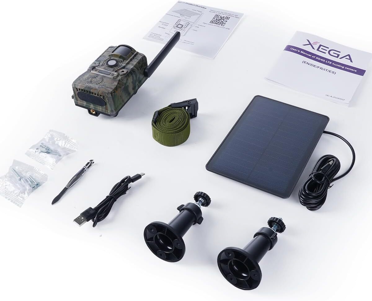 Xega 4G Caméra de Chasse Solaire HD 2K Surveillance Faune,Accès à Distance,Vision Nocturne Infrarouge,Batterie,Détection PIR,Alertes Instantanées - 8