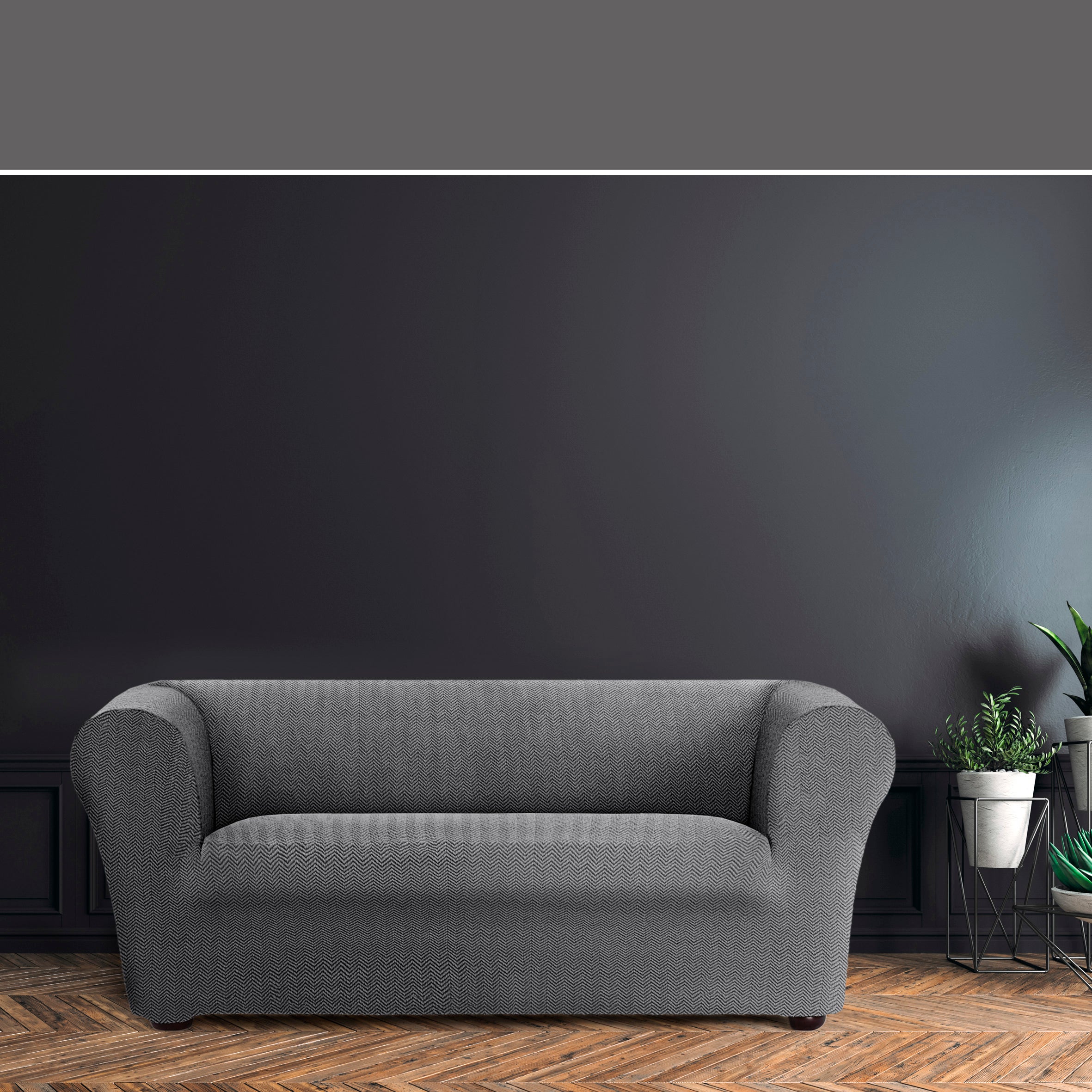 Copridivano Jaz 2 posti Chester/Klippan bielastico grigio scuro 130 - 180 cm - 3