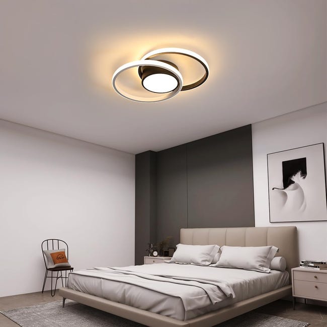 GOECO LED Plafonnier, Luminaire Plafonnier Moderne 42W, Lustres LED Double Anneau 4500k 3360 Lumene Plafonniers En Acrylique Noir Pour Chambre 86809231 GOECO LED Plafonnier, Luminaire Plafonnier Moderne 42W, Lustres LED Double Anneau 4500k 3360 Lumene Plafonniers En Acrylique Noir Pour Chambre 86809231