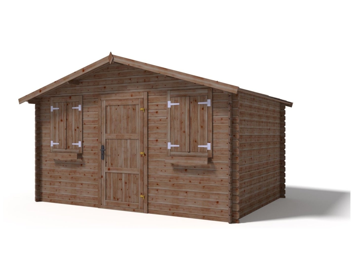 Abri de jardin en bois - 12m2 - 4x3m - Traité - Ep. 28mm - Couleur: marron - DOM418 - ALTANKA - 2