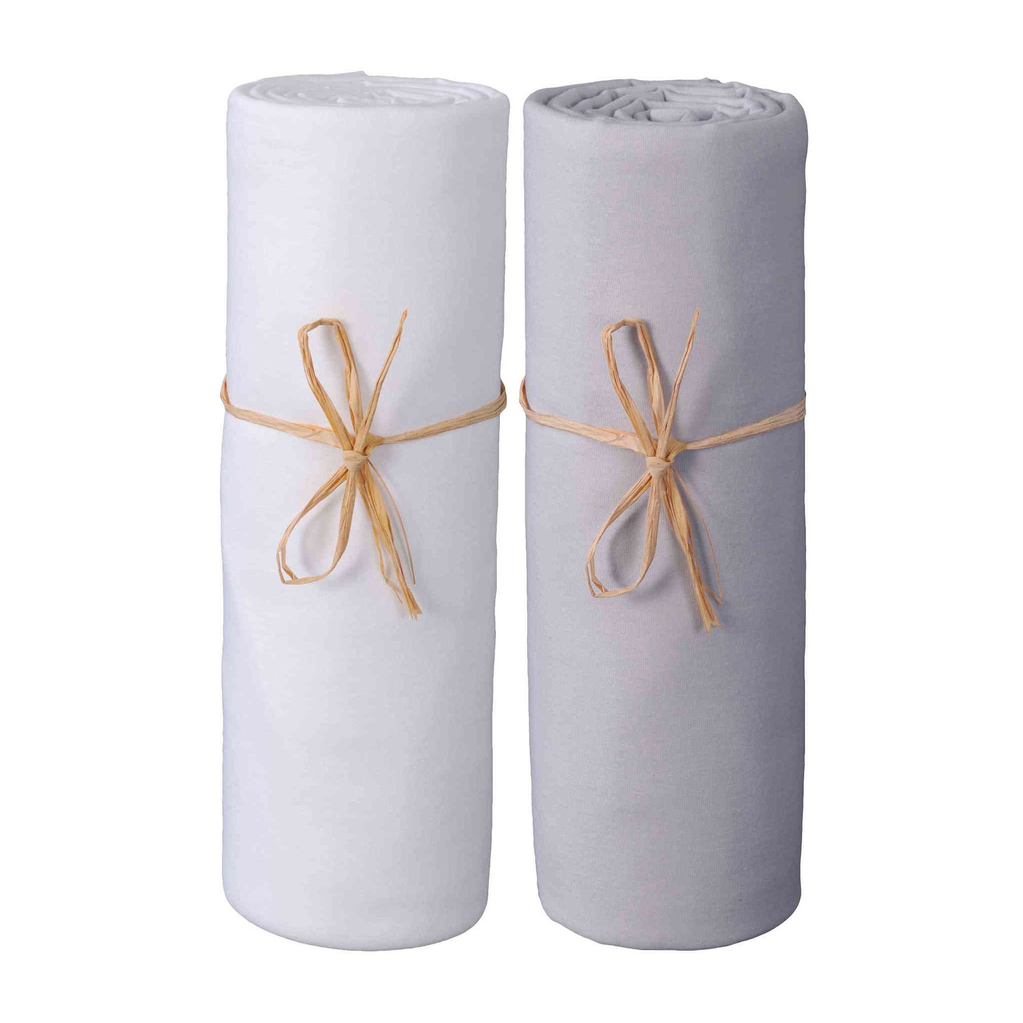 VERTBAUDET Lot De 2 Draps-Housses Bébé Jersey Étoiles Gris Chiné/Blanc 60x120cm