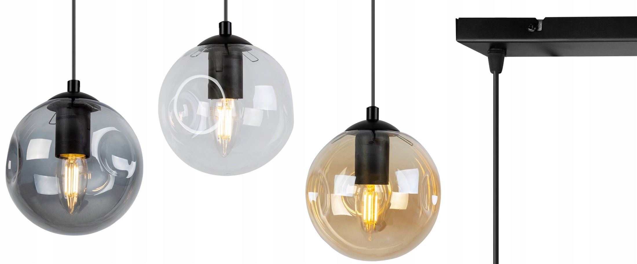 Lampa sufitowa wisząca Monako modern 2xE27 abażur kula miedziana Light Home LH - 8