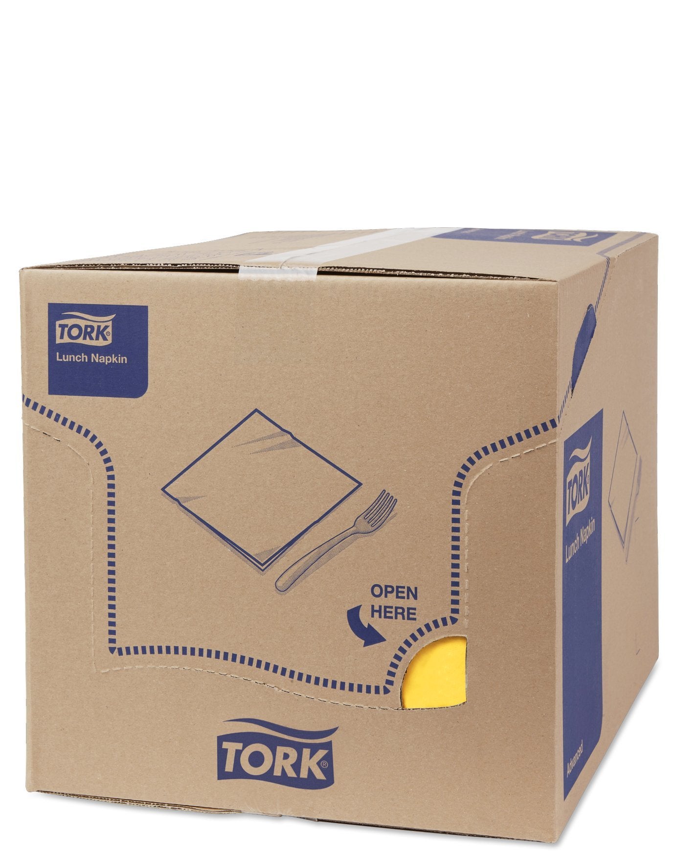 Tork 477880 Tovagliolo Lunch Soft giallo (piegato in 8) Advanced, 3 veli, 10 pacchi x 150 tovaglioli (1500 pz), 33 cm (lungh.) x 32,6 cm (largh.) - 2