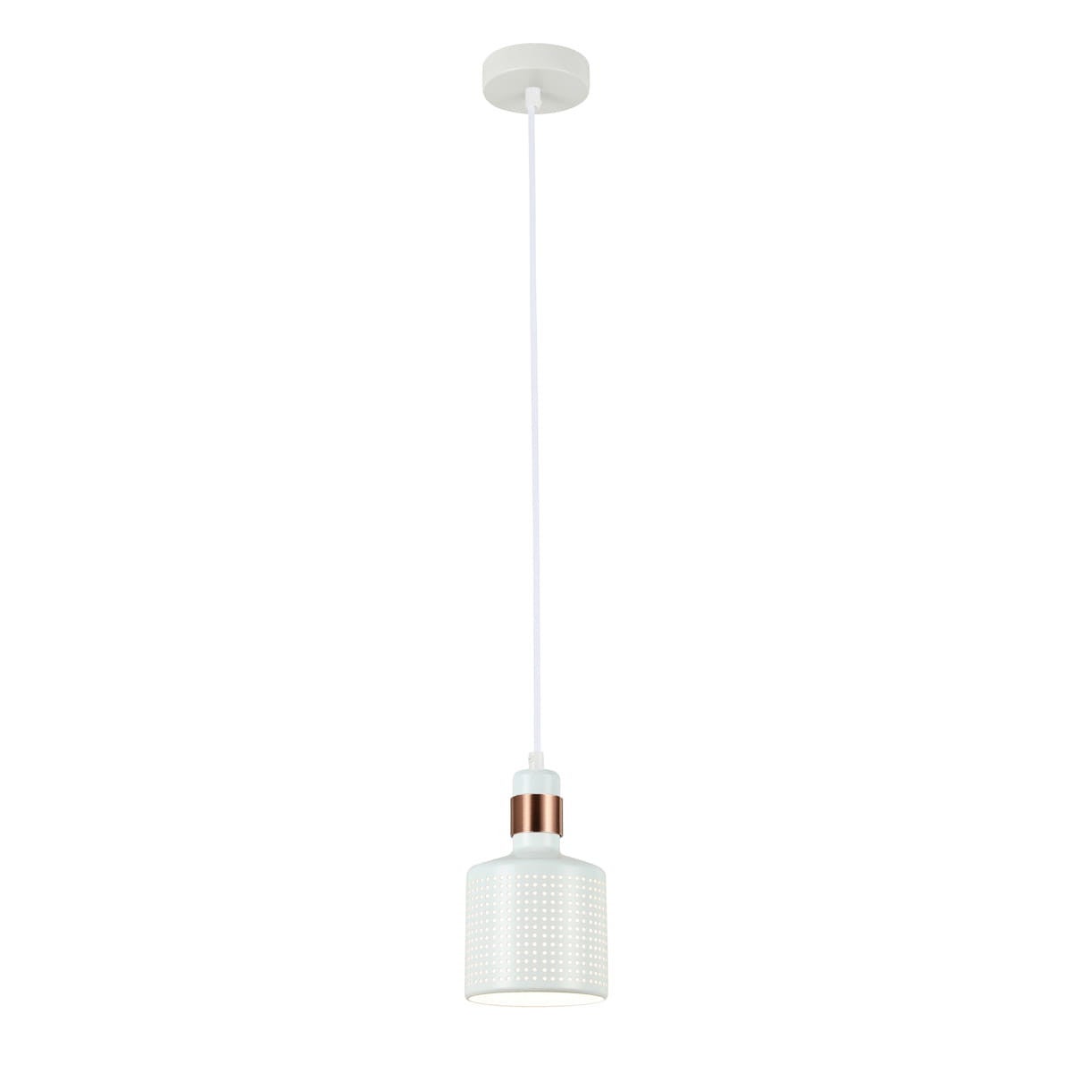 Lampa sufitowa wisząca Restenza biało-miedziana 1xE27x40W nowoczesna wym: 100 x 12 x 12 cm aluminium Italux