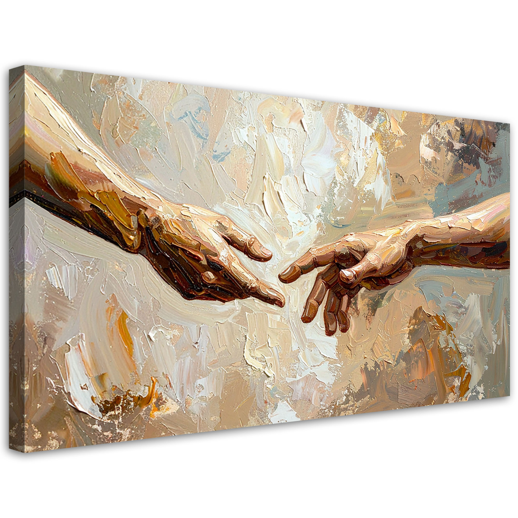 Obraz na płótnie do salonu sypialni stworzenie adama malowany 120x60