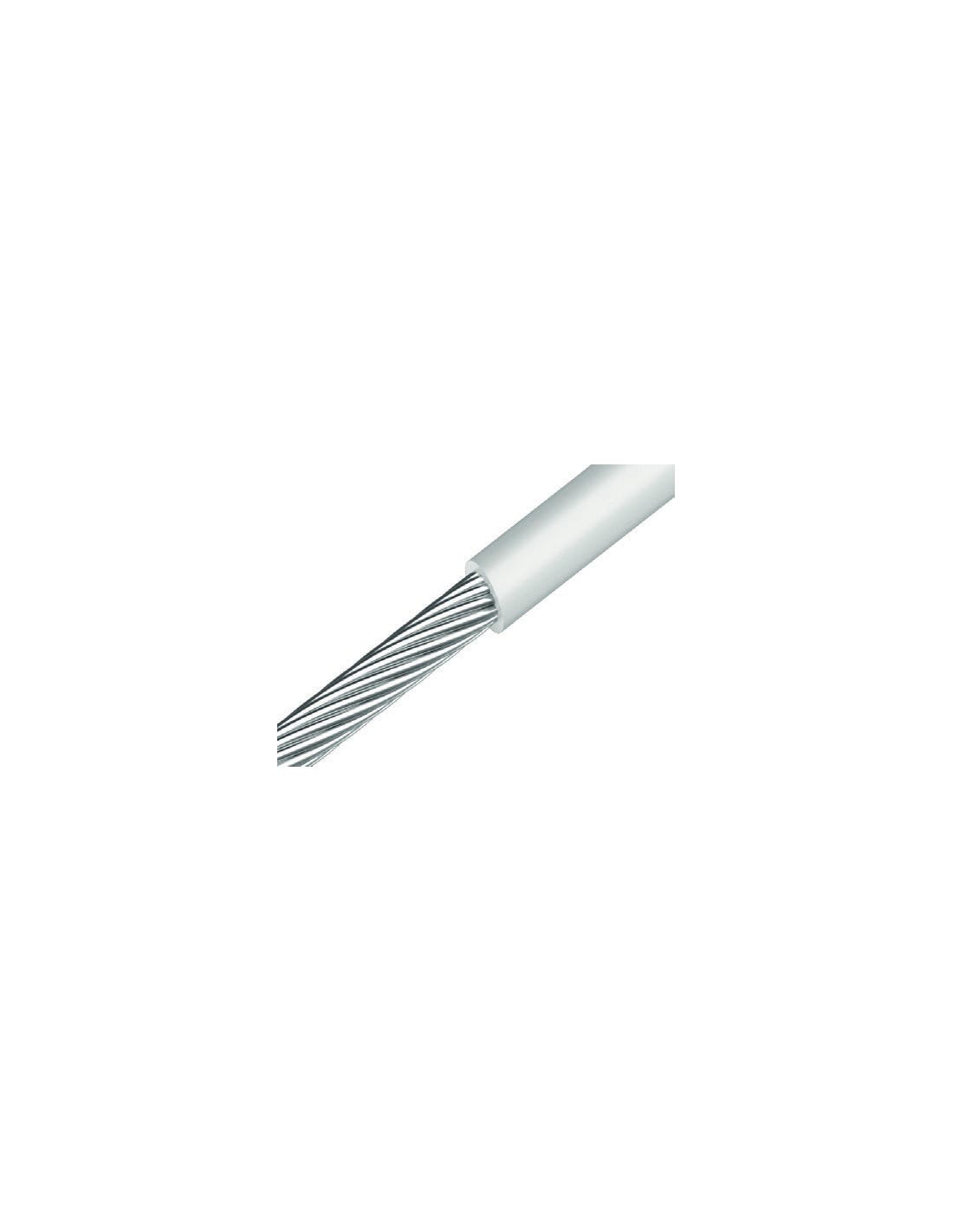 Metro de Cable metálico diámetro 4 Inoxidable A4 VAINA PVC blanco ...
