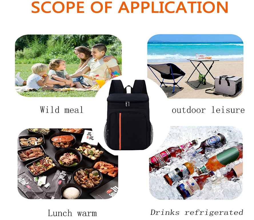 Sac à Dos Isotherme à Glacière ,Sac de Pique-Nique Sac Isotherme Portable Cooler Backpack Bag, pour Hommes Femmes pour Déjeuner Plage Camping BBQ - 4
