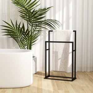 Porte-serviette Et Porte-gant De Toilette En Fonte émaillée Blanche