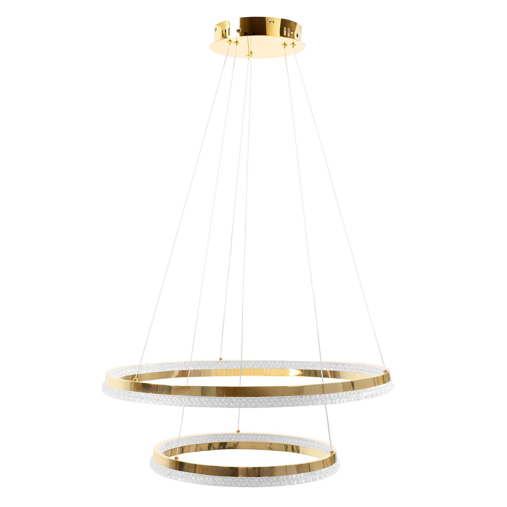 Lampa Sufitowa Wisząca Kryształowa Led Toolight Lhj043-Cp2 Złoty