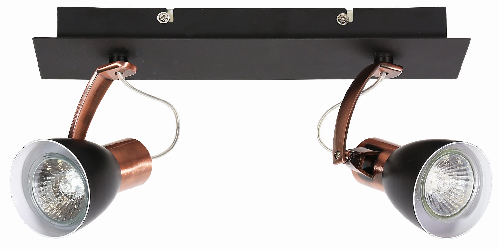 Reflektor sufitowy spot natynkowy Markus listwa miedziano-czarny 2xGU10x50W wym: 30 x 8 cm metal Candellux