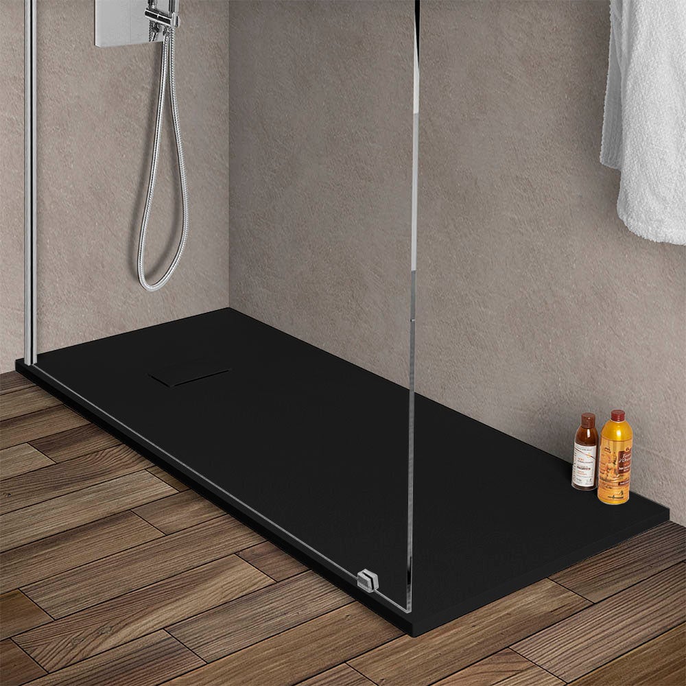 Receveur De Douche Laneri 90x120 Cm - Effet Pierre Ardoise Résine Réductible