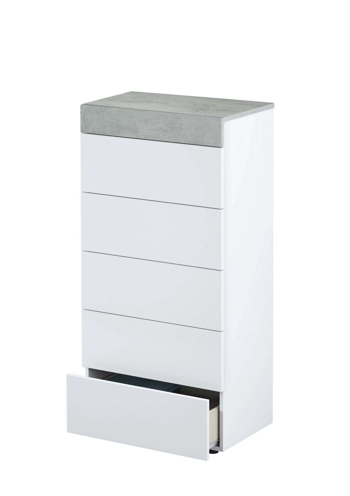 VEDECASA - Comò con 5 cassetti, toletta bohemién con pannello in legno, cassetti in tessuto, struttura in metallo, a torre, organizer per soggiorno o cameretta dei bambini, stile rustico