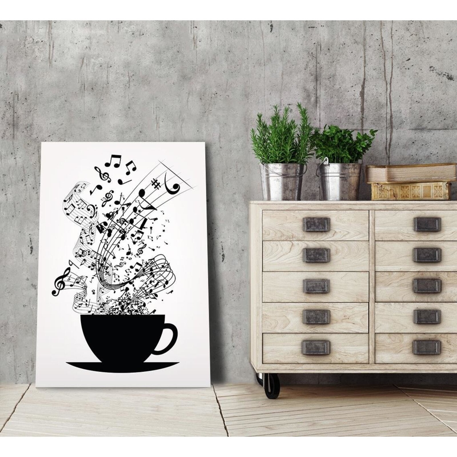 Tableau café musique bois - 40 x 60 cm - 3