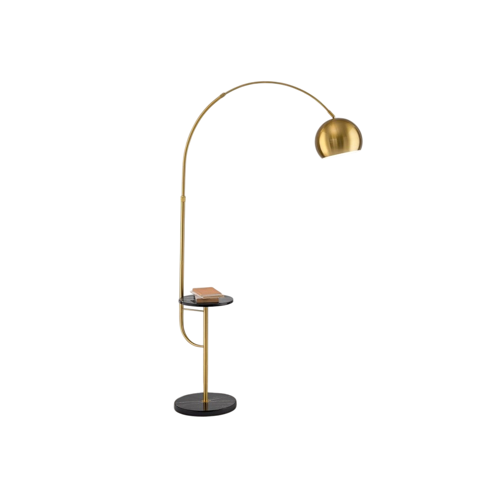 Tableau - Lampa podłogowa LED w kolorze mosiądzu polerowanego 1xE27 MAX 60W, wys. 192 cm, regulowana wysokość 180° - Perenz