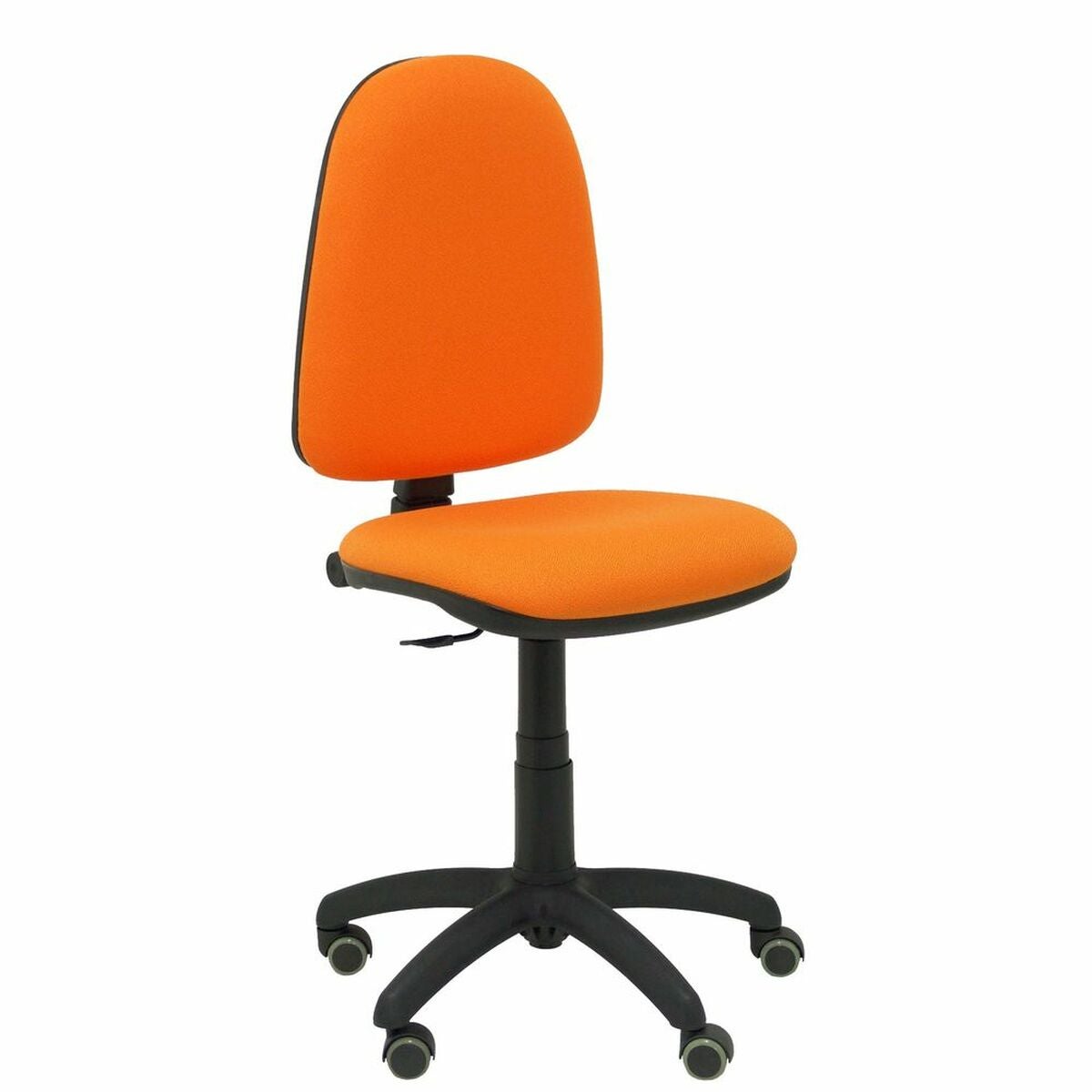 Silla OFICINA PYC 04CP Sedia Da Ufficio Ergonomica Con Braccioli Fissi, Meccanismo A Contatto Permanente, Imbottita In Tessuto BALI Giallo, Base A 5 Razze, Prodotta In Spagna