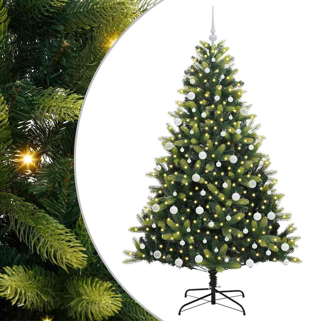 Sztuczna składana choinka świąteczna 300 LED Zielony 180 cm