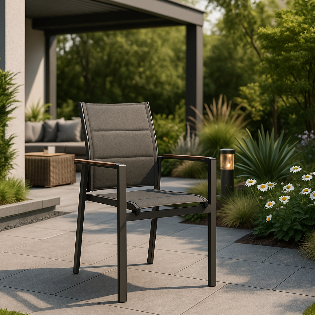 Bizzotto Kubik Anthracite Chaise avec accoudoir 662175 Pour l'extérieur - 7