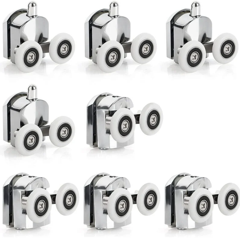Roues pour porte de douche double 23 mm - Roulettes pour porte de douche, lot de 4