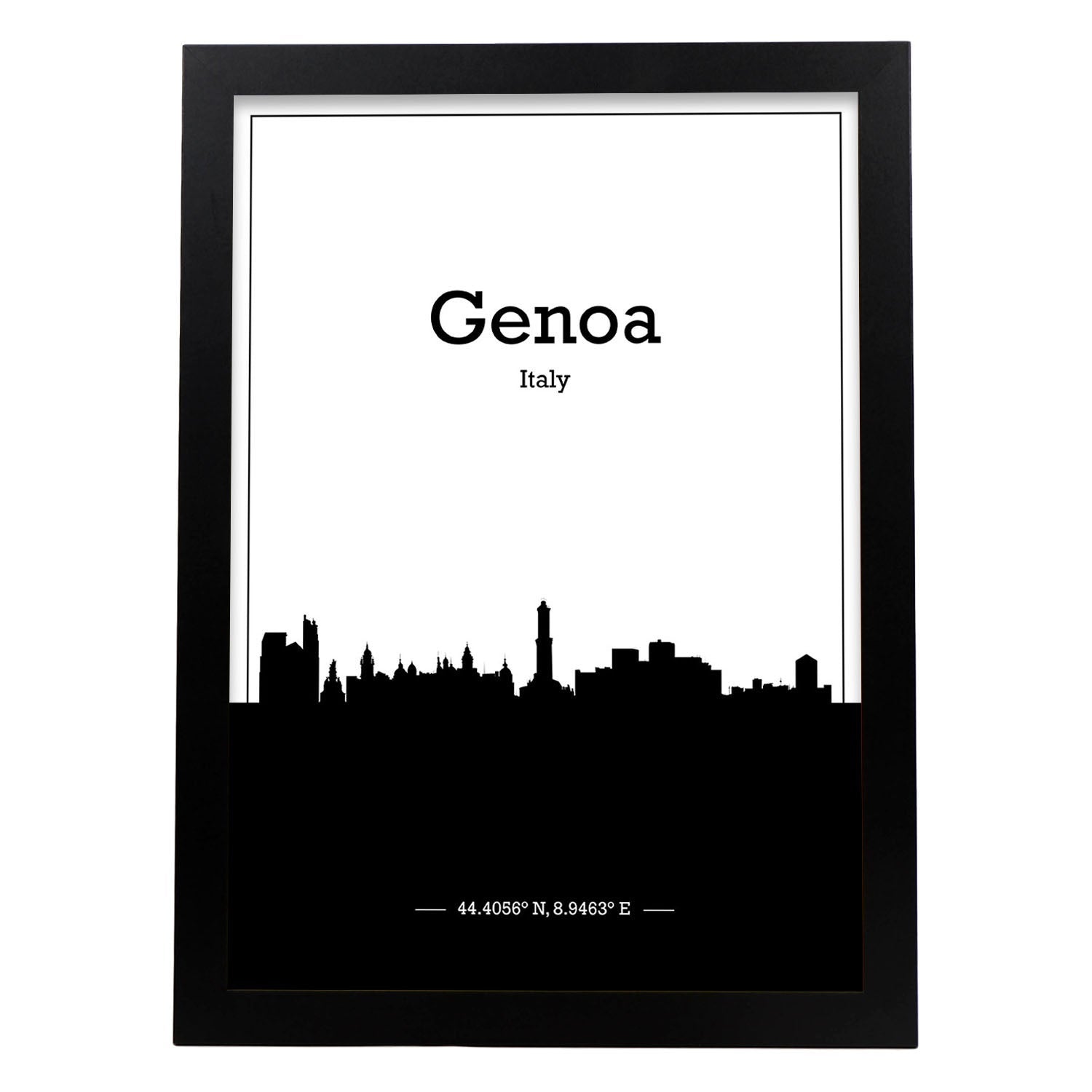 Poster Della Mappa Genoa - Italia. Fogli Di Skyline Di Cittã In Italia ...