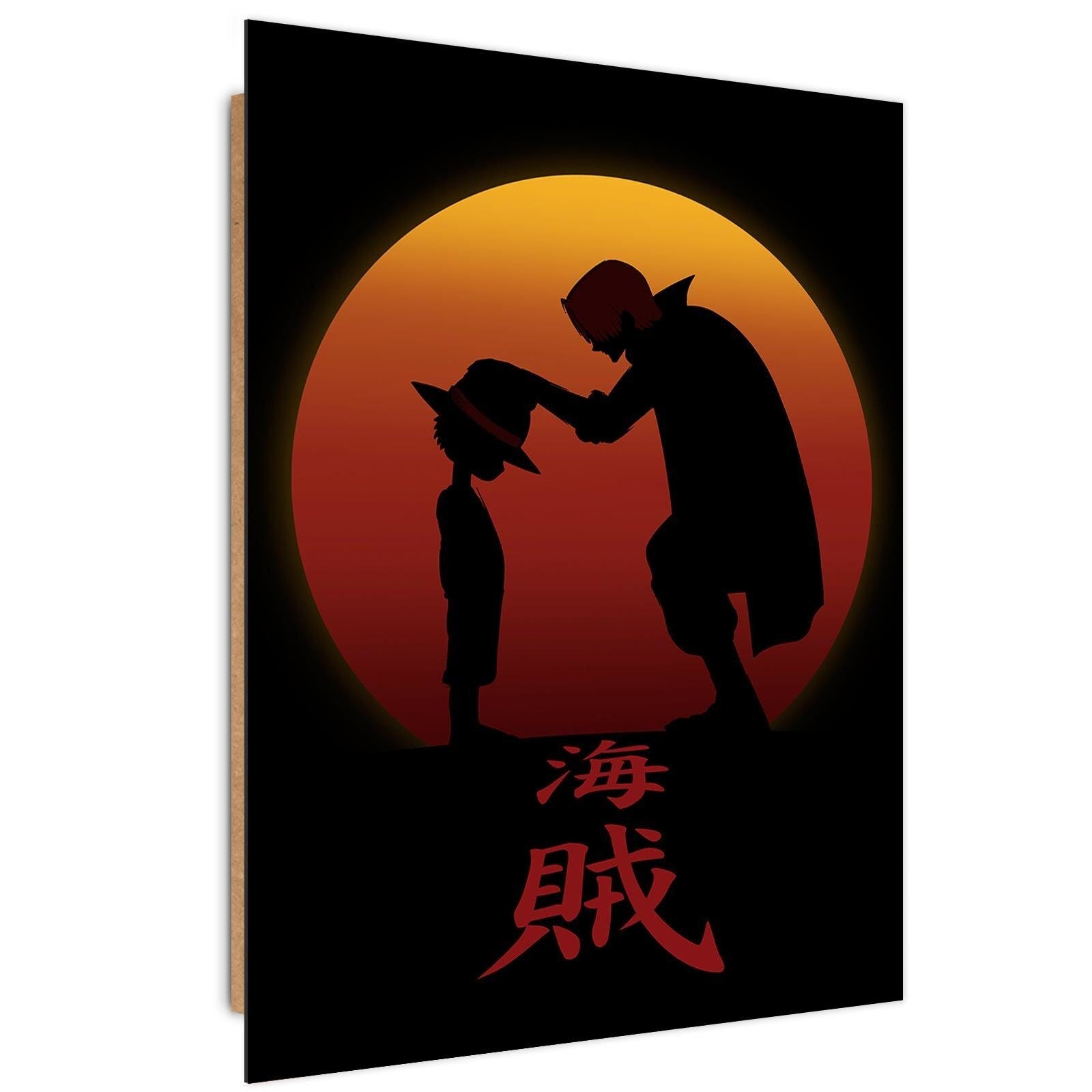Tableau Bois One Piece Monkey D Luffy Et Shanks Sur Coucher De Soleil tableau-bois-one-piece-monkey-d-luffy-et-shanks-sur-coucher-de-soleil