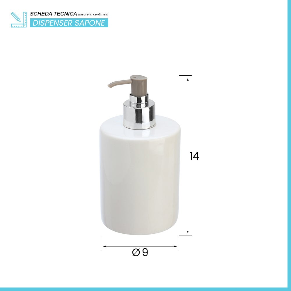Distributeur de savon liquide Comptoir céramique blanc - 2
