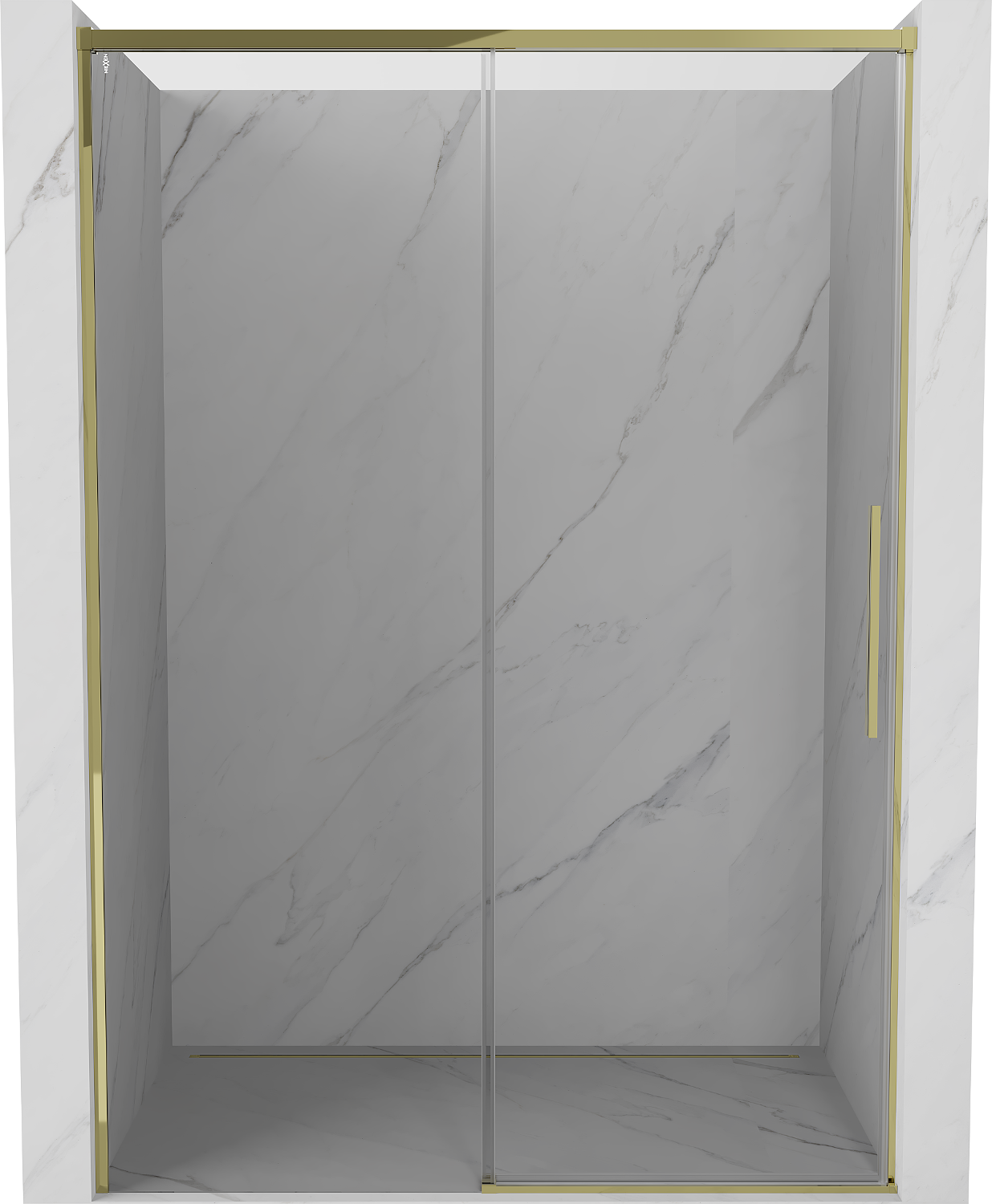 Mexen Rox drzwi prysznicowe rozsuwane 155 cm, transparent, złote - 8C2-155-000-50-00