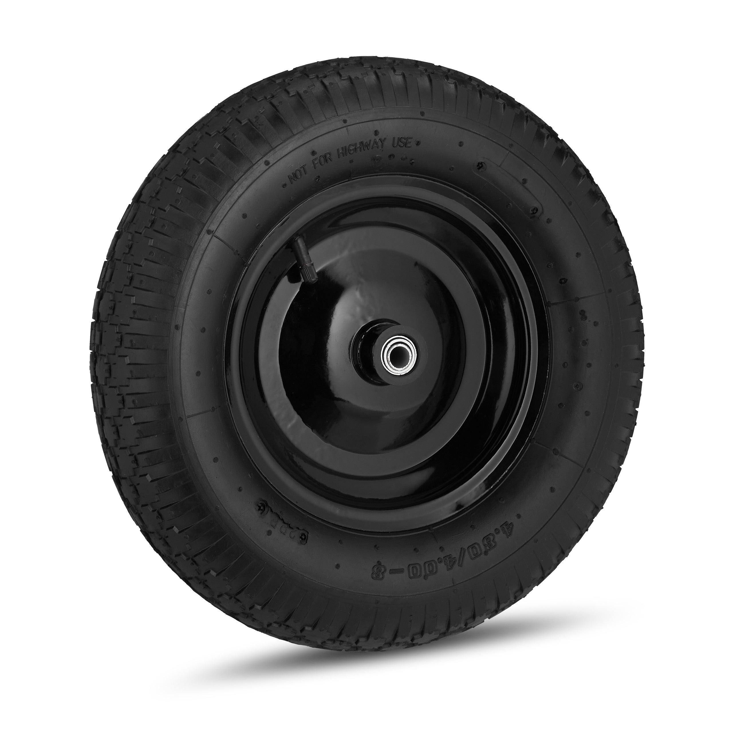 Relaxdays Roue De Brouette 120 Kg - Roue De Rechange Caoutchouc Avec Axe, 4.80 4.00-8, Noire
