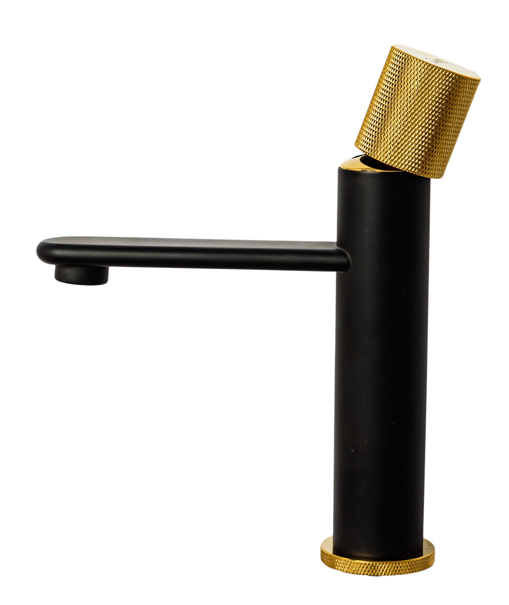 Baterie lavoar,TRENDY S, design ciclindric,negru-gold