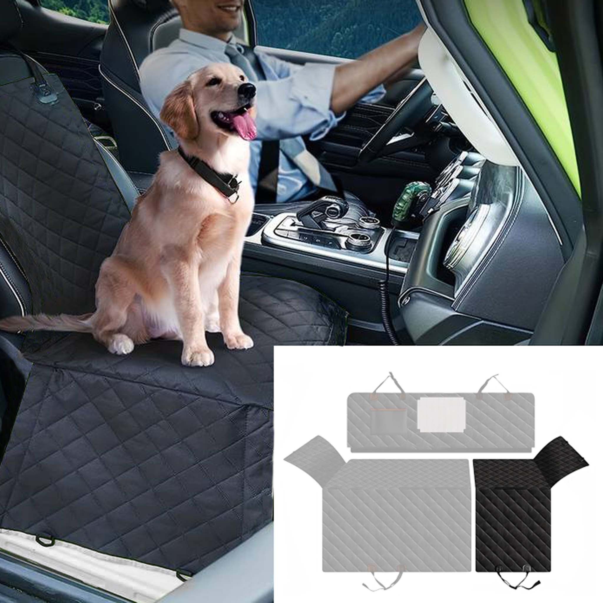 Couverture siège arrière pour chiens - 1320 x 570 x 350 mm / Oxford 600D - Housse séparable banquette arrière Voitures - Transport canin… Fudajo - 5