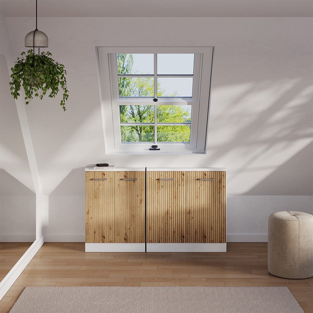 Vicco Ensembles de meuble de rangement sous pente Rion, Artisan chêne/blanc, Lot de 2 - 2