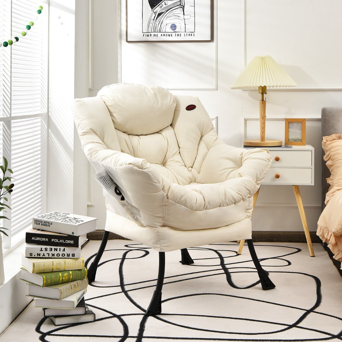 Fauteuil Relax à Oreilles – Couleur Pétrole, Rembourrage Coton, Housse Polyester, Design Moderne – Neuf, Montage Facile