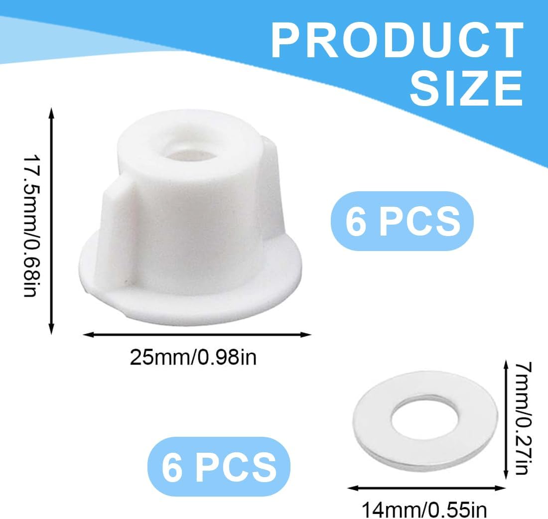 Sztuk plastikowych nakrętek mocujących do deski sedesowej, pasujących do śrub 6 mm, zamiennik zawiasów deski sedesowej