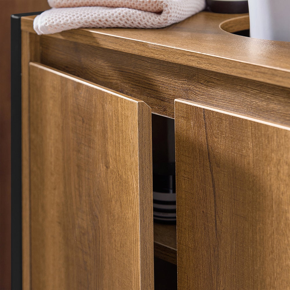 SoBuy Meuble sous vasque, Rangement Salle de Bain 2 Portes, BZR63-II-PF - 6