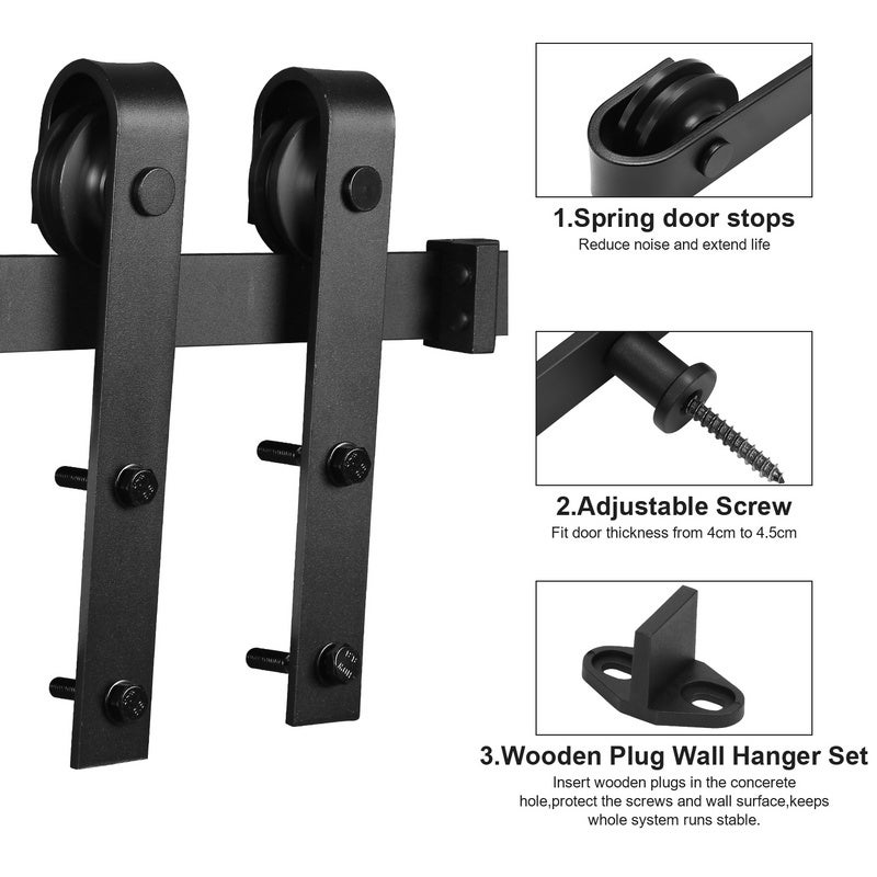 Sistema de puerta corredera Stripes 244cm Puerta corredera Track Fitting Puerta de madera Accesorios para puertas - 5