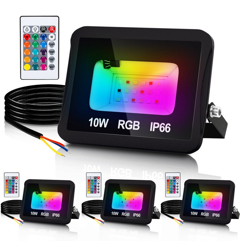 Proiettore LED Esterno 50W RGB, Con Telecomando, Timer, IP66, Cambia Colore, 1 Pezzo