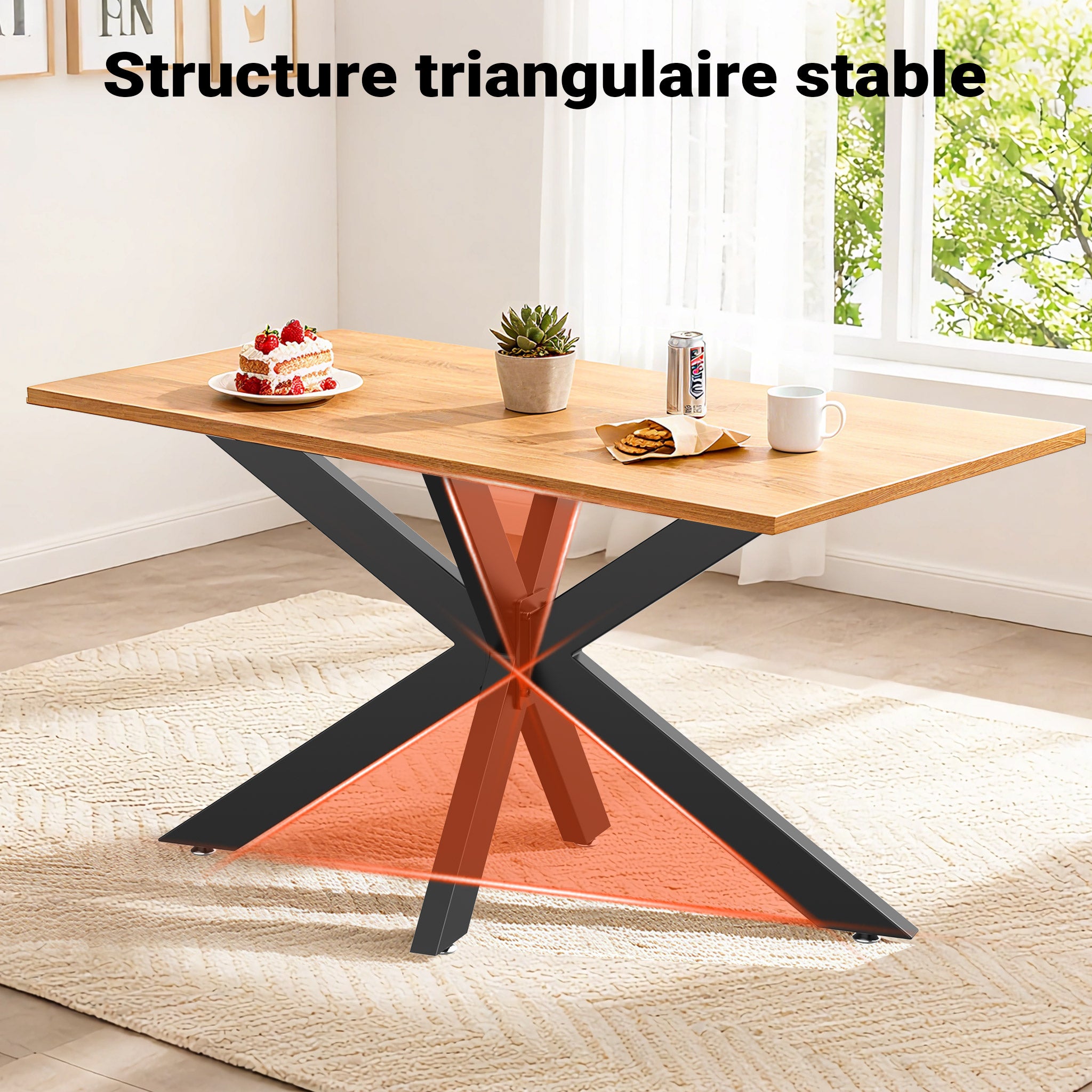 Pied de Table Spider Piètement en Acier 71x78x150cm Forme Araignée en Noir Support Surface Travail Pied de meuble Matériel de fixation… XPOtool - 4