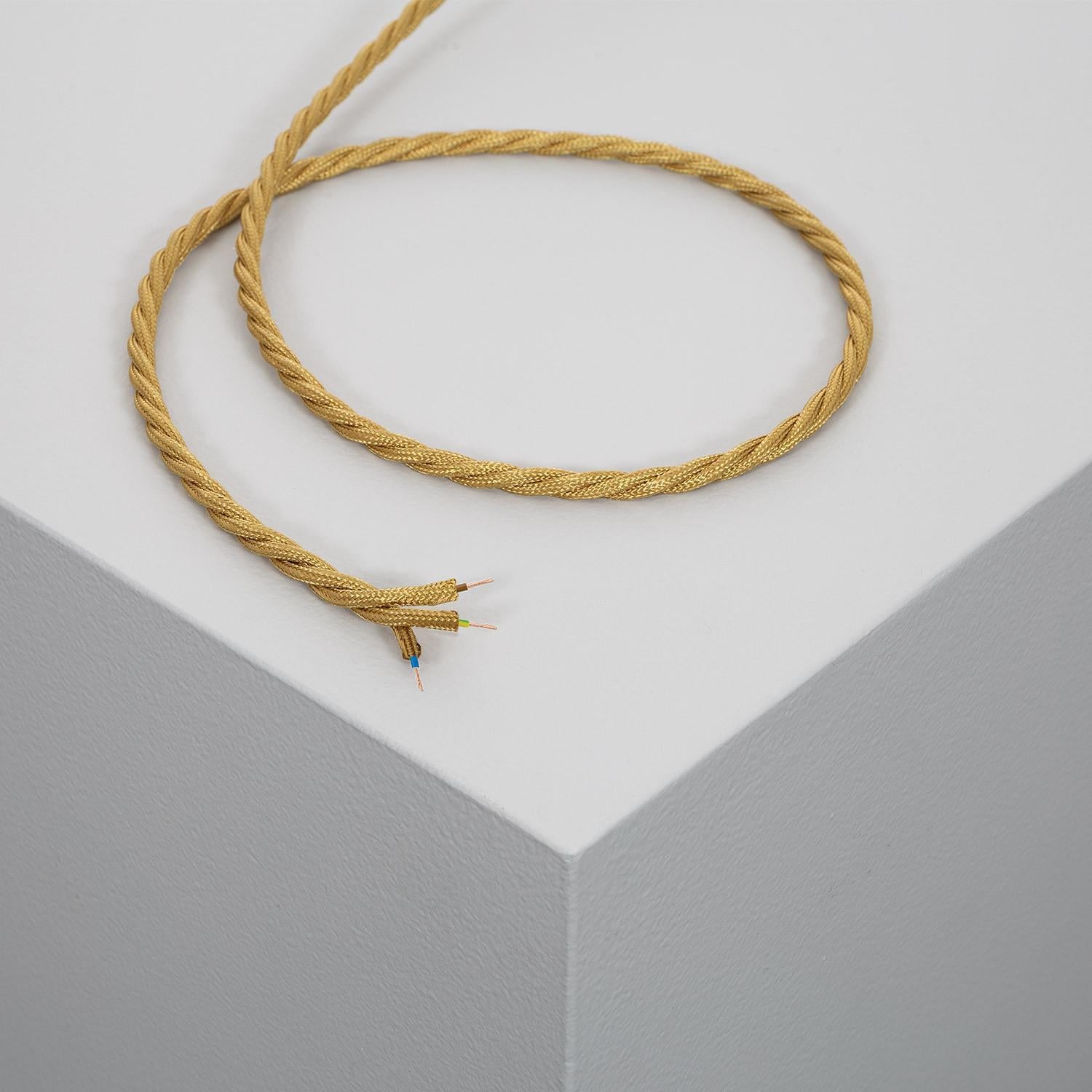 Ledkia Cable Textil Eléctrico Trenzado Dorado 5 m Textile | Leroy Merlin
