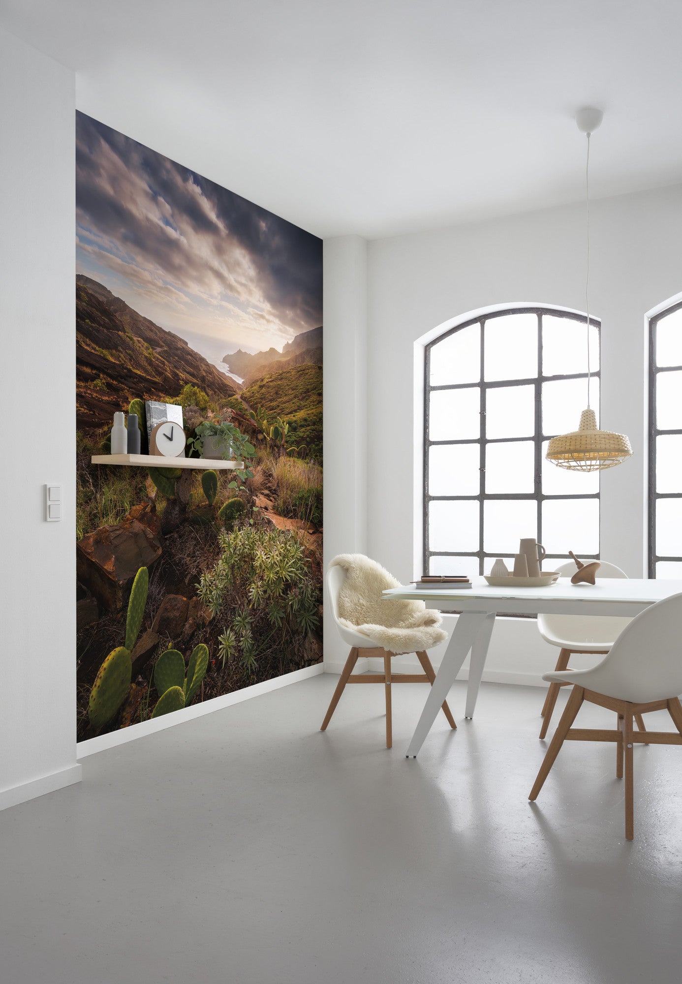 Fototapeta krajobraz górski zielonymIbrązowym - 200 x 280 cm - SANDERS &amp; SANDERS