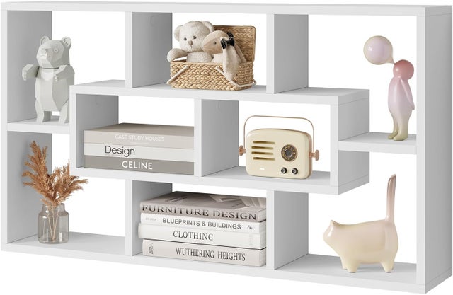 Bibliothèque Murale 4 Niveaux Pour Enfants – Rangement à Livres Blanc – 60cm