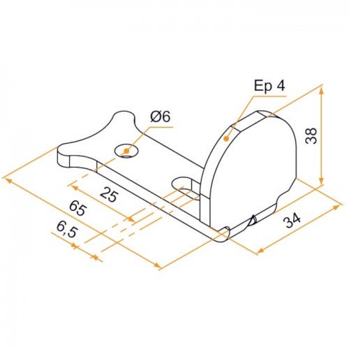 Butée d'espagnolette aluminium noir prépercée pour volet battant, lot de 2 - 2