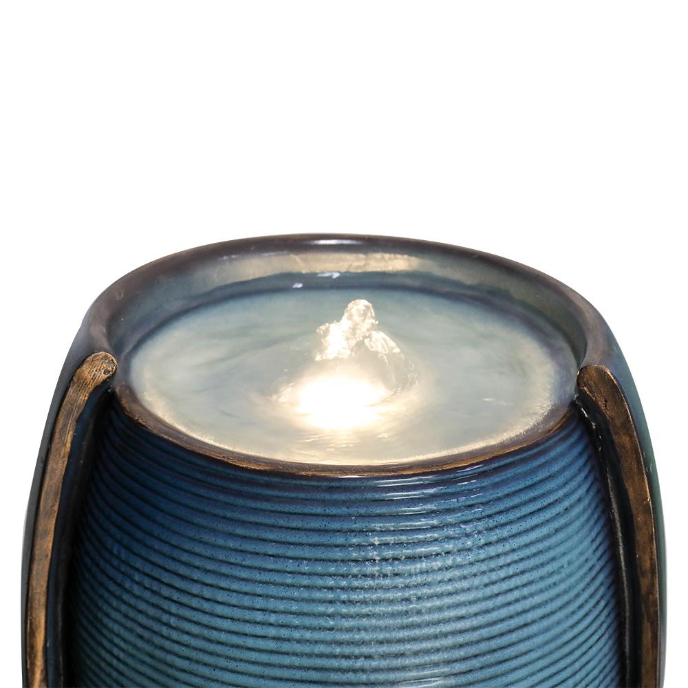 Fontaine d’intérieur et d’extérieur 98 cm en verre et résine, cascade décorative apaisante et résistante aux intempéries - 5